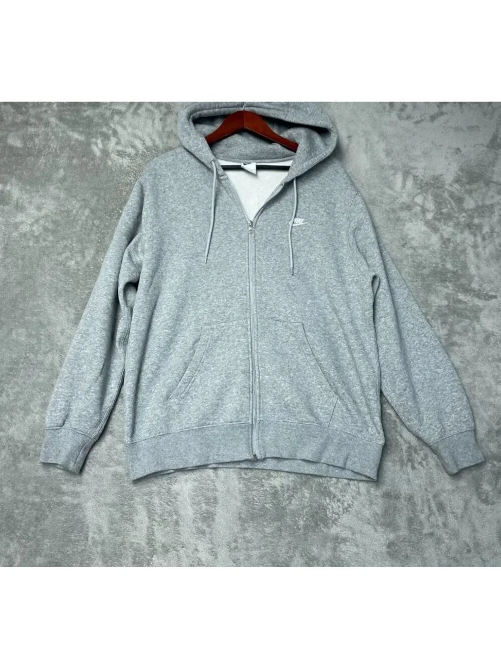 NWOT Nike Men's  L Gray Full-Zip Hoodie Sweatshirt  Cotton Blend e1716